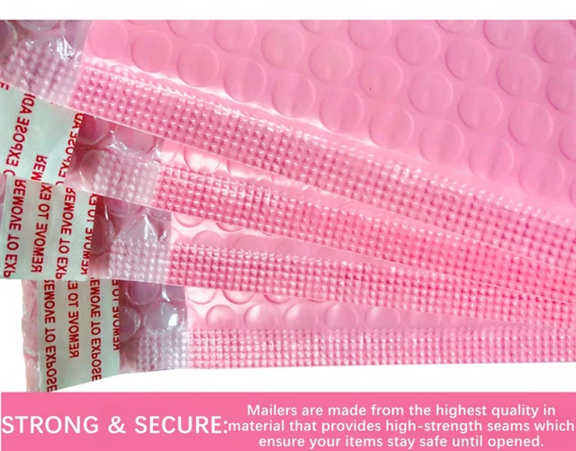 Alt view image 4 of 6 - Small Bubble Mailers 3.5X5.9 Inch 12 Pack (Pink) | Poly ,Thicken ,Padded Self Seal Envelopes,for Shipping and Packaging