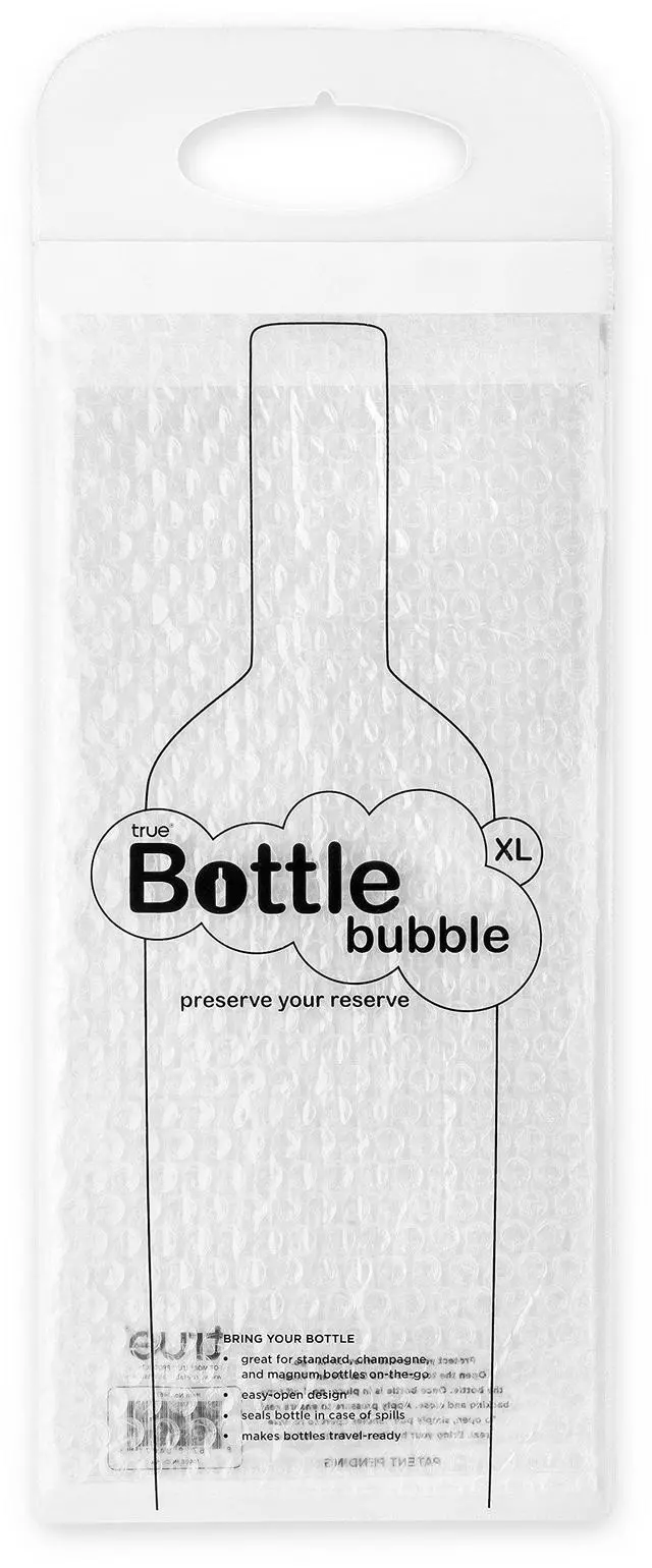 Alt view image 2 of 2 - Bottle Bubble Protector XL - Reusable Liquor Pouch Bag for Travel, Sealable Wine Shipping Bubble Wrap, Packing Sleeve Carrier for Magnum, Champagne Bottles - Fits 1 Standard Bottle