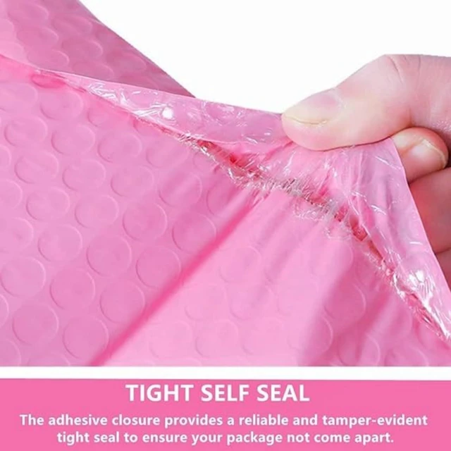 Alt view image 3 of 5 - Bubble Mailers 4x6 Inch 12 Pack Small Padded Envelopes Bags (Pink) | Poly ,Thicken ,Padded Self Seal Envelopes,for Shipping and Packaging