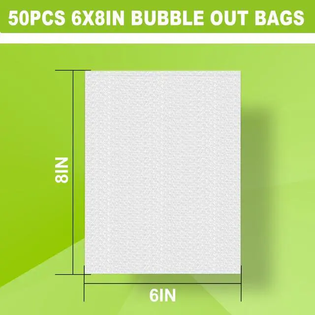 Alt view image 2 of 7 - 50PCS 6x8"Bubble Pouches,Shockproof Cushioning Protection | Double-Walled for Extra Fragile Protection, Lightweight Durable Cushioning,for Shipping, Moving, Packing,Storage