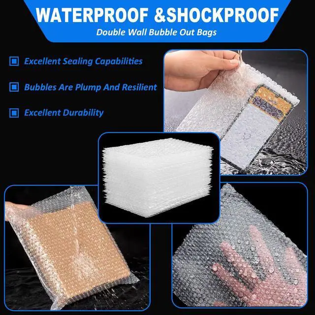 Alt view image 3 of 7 - 30PCS 8x10" Bubble Pouches, Clear Double-Wall Shockproof Protective Bags | Double-Wall Thickening for Superior Cushioning,Shockproof,Lightweight,Ideal for Moving,Shipping, Packing