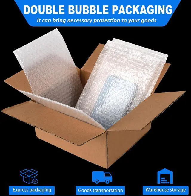 Alt view image 6 of 7 - 30PCS 8x10" Bubble Pouches, Clear Double-Wall Shockproof Protective Bags | Double-Wall Thickening for Superior Cushioning,Shockproof,Lightweight,Ideal for Moving,Shipping, Packing