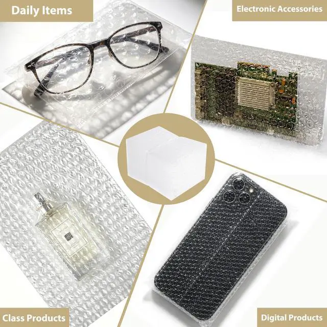 Alt view image 7 of 7 - 25PCS 6x10" Clear Bubble Pouches Wrap,Double Wall Cushioned Wrap,Shockproof | Double-Wall Thickening for Superior Protection,Lightweight,Durable,for Fragile Items,Electronics,Glasses,plate