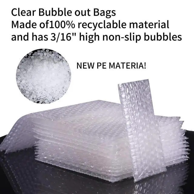 Alt view image 4 of 7 - 50 Pack 4''x 6''Clear Bubble Out Bags, Small Protective Thickening Shockproof Foam Bags Bubble Pouch Double Walled Walled Bubble Cushioning Bags for Shipping Moving Storage