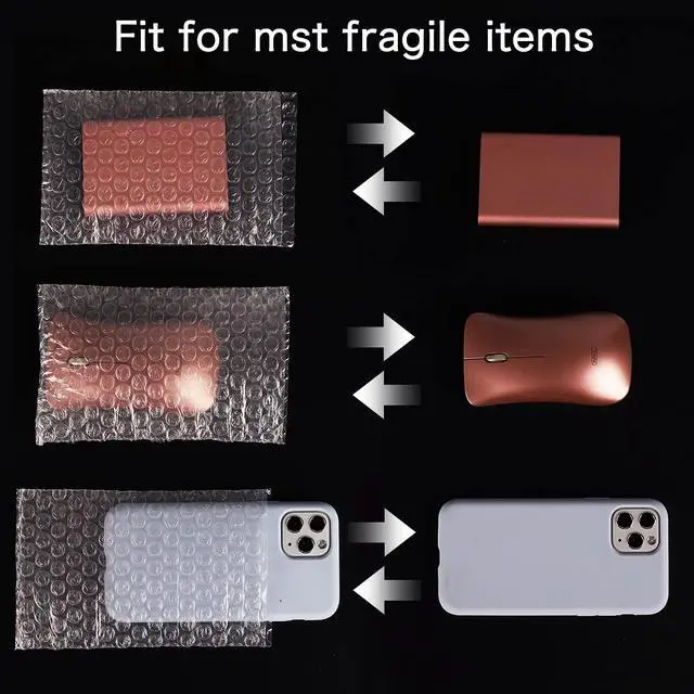 Alt view image 5 of 6 - 4x6 Inches Bubble Out Bag 50pcs, Double Walled Cushioning Pouches | Thickening Shockproof Foam Bags for Shipping, Storage, and Moving