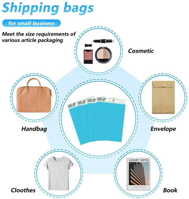 Alt view image 7 of 7 - Thank You Poly Mailer 10x13 Inch 25 Pcs, Blue | Waterproof Shipping Bags for Clothing, Strong Adhesive Mailing Bags, Tear-Resistant Packaging Bags for Small Business