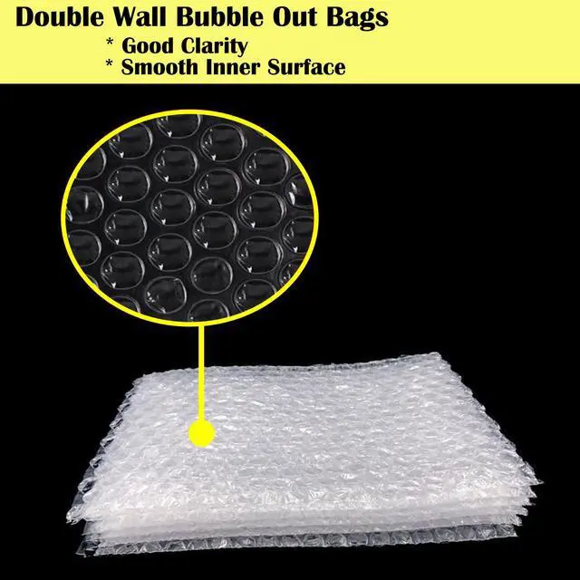 Alt view image 4 of 7 - 25PCS 8x10" Bubble Pouches,Clear Bubble Out Bags,Double Wall Shockproof | Tear-Resistant,Not Self-Seal,Lightweight,Protection,Ideal for Packing, Moving,Shipping