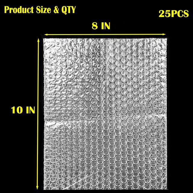 Alt view image 2 of 7 - 25PCS 8x10" Bubble Pouches,Clear Bubble Out Bags,Double Wall Shockproof | Tear-Resistant,Not Self-Seal,Lightweight,Protection,Ideal for Packing, Moving,Shipping