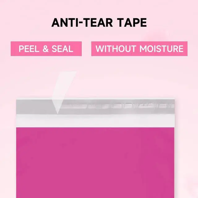 Alt view image 4 of 7 - Pink Shipping Bags, Self-Seal Poly Mailers 10x13 Inch, 10 Pack | Tear-resistant, water-resistant mailing bags, for clothing, T-shirts, socks, accessories, documents, ecommerce shipping