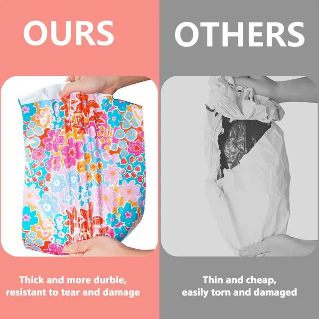 Alt view image 3 of 7 - 10pcs 10x13 Inches Poly Mailers Waterproof & Tear Resistant Mailing Envelopes, Cute Small Business Bags for Clothes, Gifts - Flowers