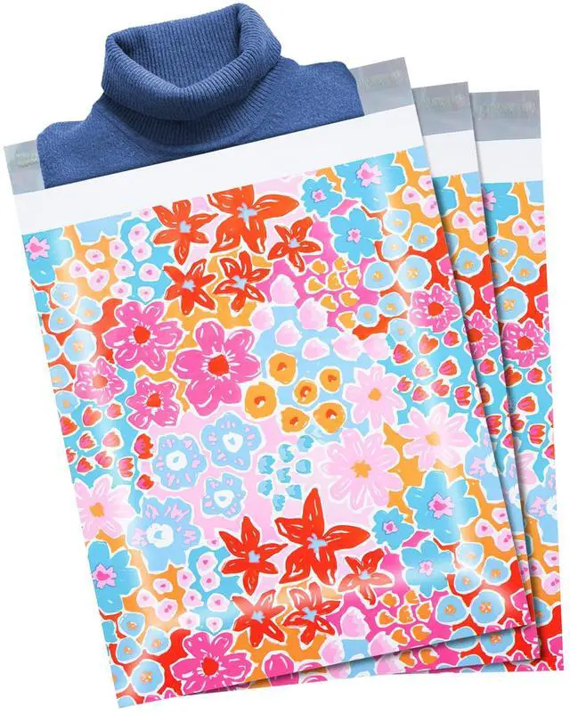 Alt view image 6 of 7 - 10pcs 10x13 Inches Poly Mailers Waterproof & Tear Resistant Mailing Envelopes, Cute Small Business Bags for Clothes, Gifts - Flowers