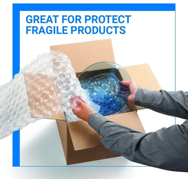 Alt view image 4 of 6 - Bubble Cushioning Wrap Rolls, 3/16" x 12" x 15' ft Total, Perforated Every 12" for Packaging, Shipping, Mailing