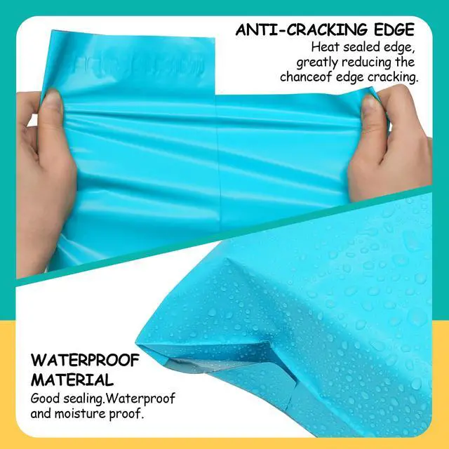 Alt view image 4 of 7 - Poly Mailers 10 x 13 Inch, 25 Count, Blue 2.4 Mil Self-Seal Bags | 2.4 mil polyethylene, self-seal adhesive strip, opaque Blue finish, water-resistant surface, for clothing and soft goods