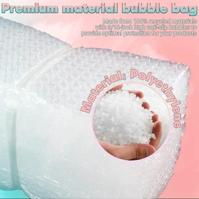 Alt view image 3 of 6 - 50Pack Clear Bubble Out Bags, 4" x6" Bubble Pouches Wrap | Double-Wall Shockproof Bubble Cushioning,Lightweight Durable,Ideal for Shipping,Moving Fragile Small Items Storage