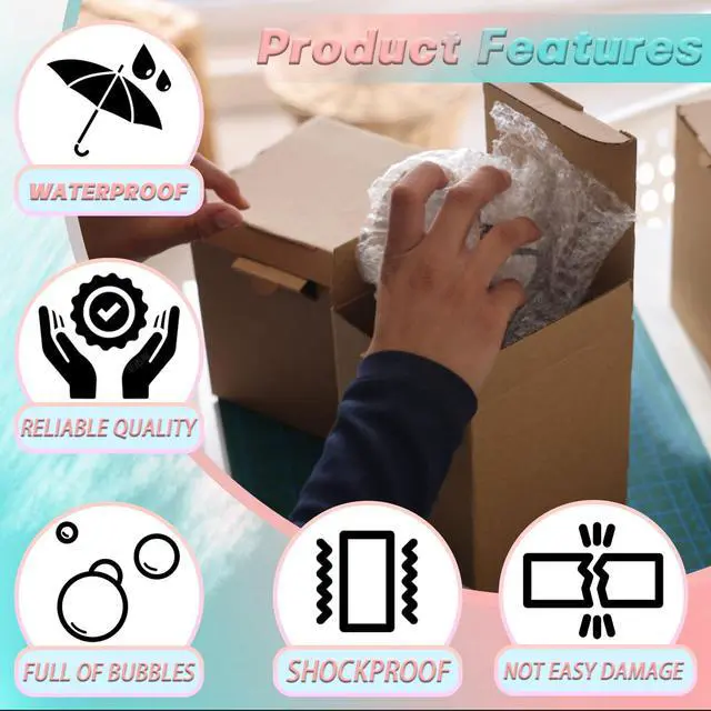 Alt view image 5 of 6 - 50Pack Clear Bubble Out Bags, 4" x6" Bubble Pouches Wrap | Double-Wall Shockproof Bubble Cushioning,Lightweight Durable,Ideal for Shipping,Moving Fragile Small Items Storage