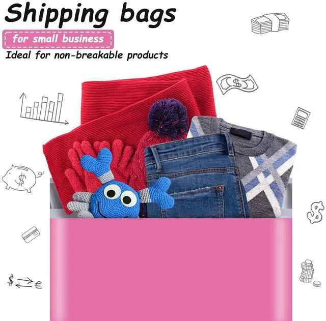 Alt view image 7 of 7 - Poly Mailers 10x13 Inch, 25 Pcs Shipping Bags, Pink | Strong Adhesive, Durable Thick Mailing Envelopes with Self Seal, Packaging Bags for Small Business