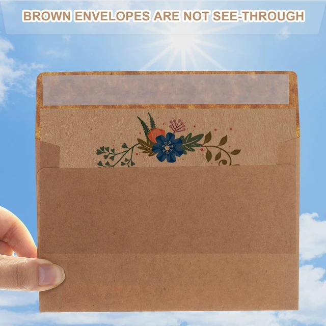 Alt view image 4 of 7 - Blank Cards and Envelopes 4x6, 30 Pack Brown Invitation Cardstock with Envelopes, Thank you Blank Greeting Cards and Envelopes, for All Occasions DIY, Print custom (60 Pcs)