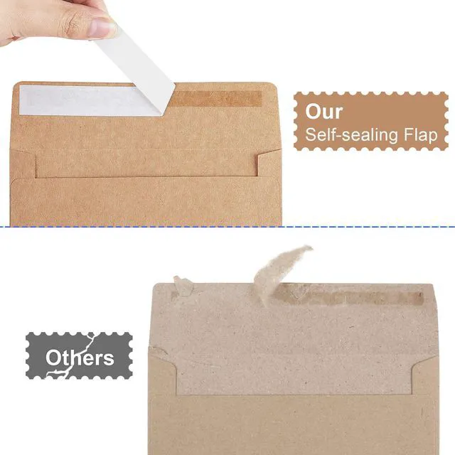 Alt view image 3 of 7 - Blank Cards and Envelopes 4x6, 30 Pack Brown Invitation Cardstock with Envelopes, Thank you Blank Greeting Cards and Envelopes, for All Occasions DIY, Print custom (60 Pcs)