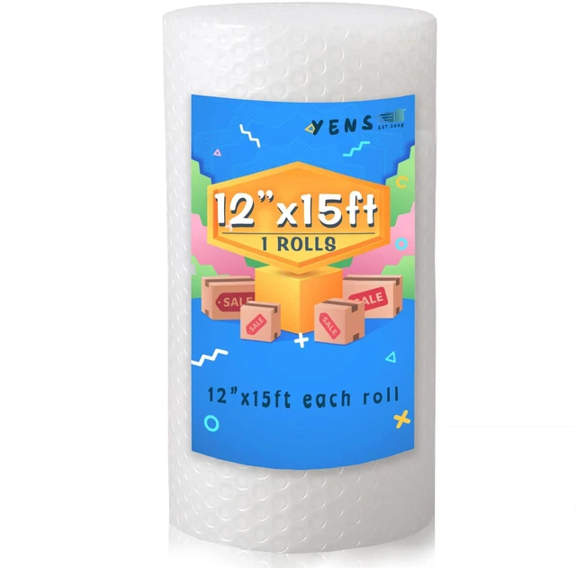 Main image of 12 inch x 15 ft Bubble Cushioning Wrap, 1 Roll Perforated | For Moving Boxes, Shipping Packing Supplies