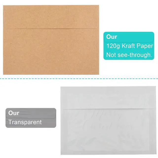 Alt view image 4 of 7 - 70 Packs A2 Invitation Envelopes, Brown Kraft Envelopes, Envelopes for 4.5x5.5 Cards, Envelopes for Invitations, Envelopes Self Seal for Photos RSVP, Greeting Cards