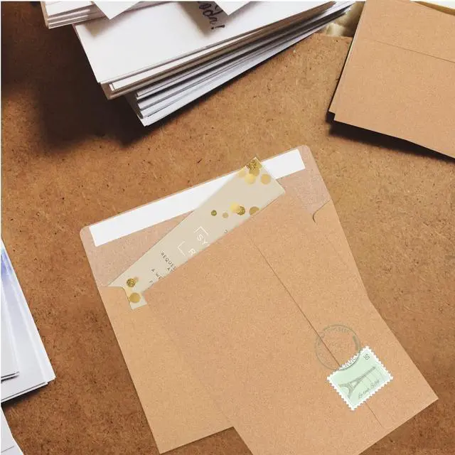 Alt view image 7 of 7 - 70 Packs A2 Invitation Envelopes, Brown Kraft Envelopes, Envelopes for 4.5x5.5 Cards, Envelopes for Invitations, Envelopes Self Seal for Photos RSVP, Greeting Cards