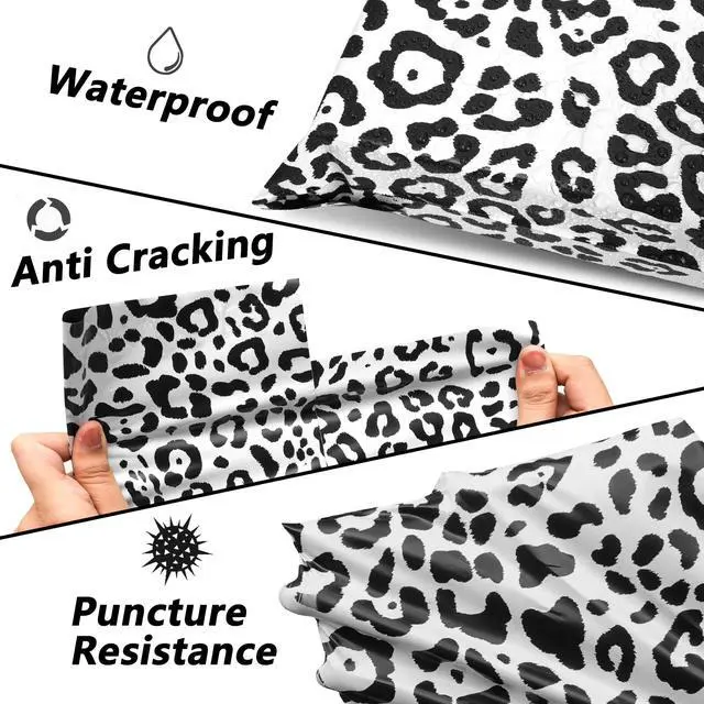 Alt view image 4 of 7 - Poly Mailers 10x13 Inch, 25 Pack, Leopard Self-Seal Shipping Bags | 2.4 mil polyethylene, self-seal closure, opaque inner layer, for clothing, boutiques, gifts, and small business shipping