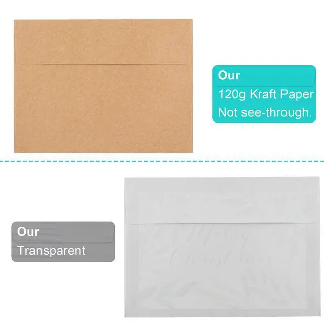 Alt view image 4 of 7 - 90 Packs 3.5x5 Envelopes for Invitations, A1 Invitation Envelopes, Brown Kraft Envelopes, Small Envelopes RSVP Envelopes for Weddings, Photos, Postcards, Greeting Cards, Mailing