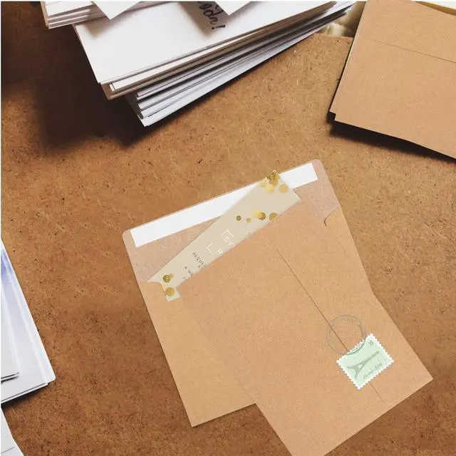 Alt view image 7 of 7 - 90 Packs 3.5x5 Envelopes for Invitations, A1 Invitation Envelopes, Brown Kraft Envelopes, Small Envelopes RSVP Envelopes for Weddings, Photos, Postcards, Greeting Cards, Mailing