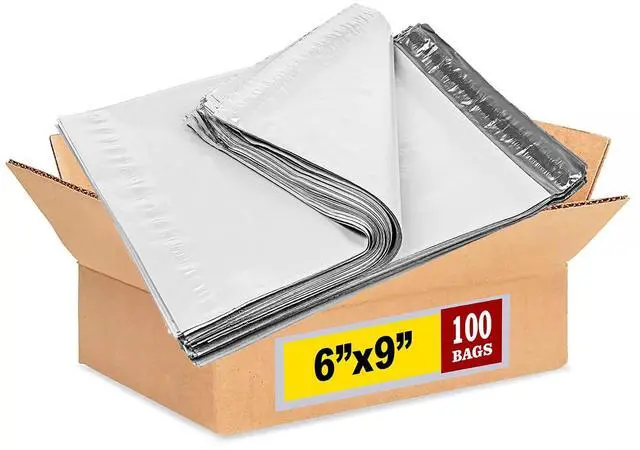 Main image of 100 - 6X9 Premium Matte Finish Self-Sealing Non-Padded White Poly Mailers/Mailing Envelopes/Bags (iMBA-1PM-100)