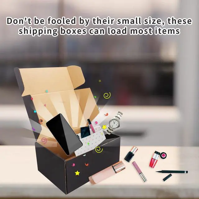 Alt view image 7 of 7 - 9"x6"x4"Shipping Boxes,5Pcs Black Corrugated Cardboard Boxes. | Suitable E-Commerce Packaging, Shipping Packaging etc.