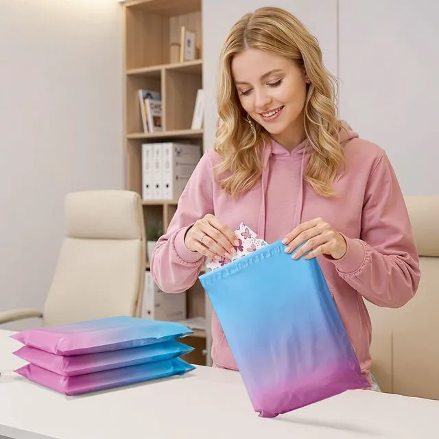 Alt view image 6 of 7 - Cute Poly Mailers 10x13" 20pc Small Shipping Bags Self Seal | Strong Adhesive Mailers Poly Bags for Small Business, Colored Mailing Shipping Envelopes for Clothes Gifts, Gradient BluePink