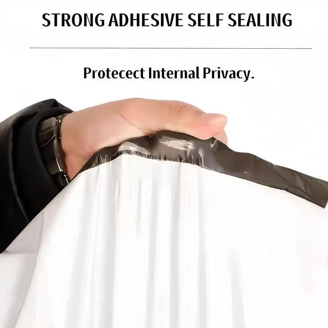 Alt view image 4 of 6 - White Poly Mailers 15x18.5 inches Packaging Bags 10 Pack | Self Sealing Shipping E-Commerce Waterproof Bags for Apparel and Non Fragile Items