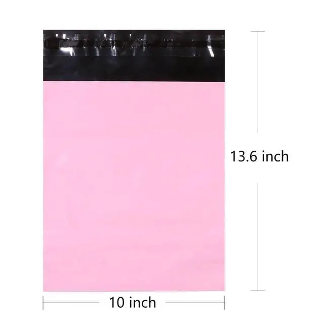 Alt view image 2 of 7 - 10 x 13.6inch Pink Poly Mailer Bags with Self Adhesive Strip,30 Pcs | Waterproof and Tear-Proof Postal Shipping Envelopes Bags
