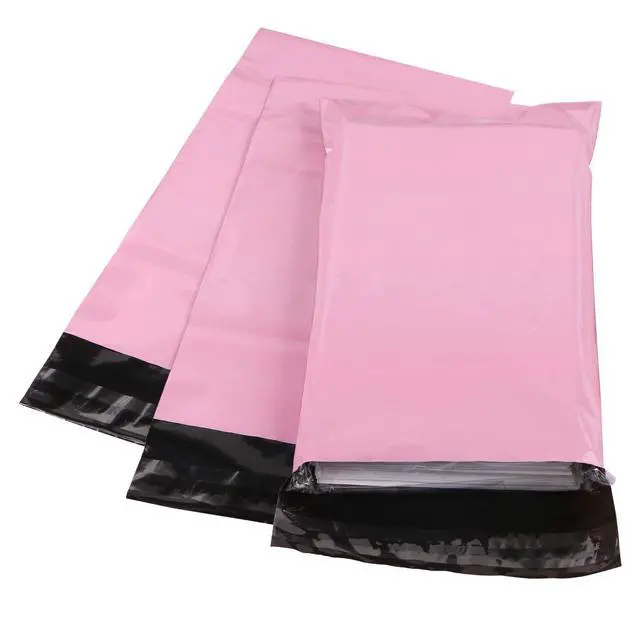 Alt view image 3 of 7 - 10 x 13.6inch Pink Poly Mailer Bags with Self Adhesive Strip,30 Pcs | Waterproof and Tear-Proof Postal Shipping Envelopes Bags