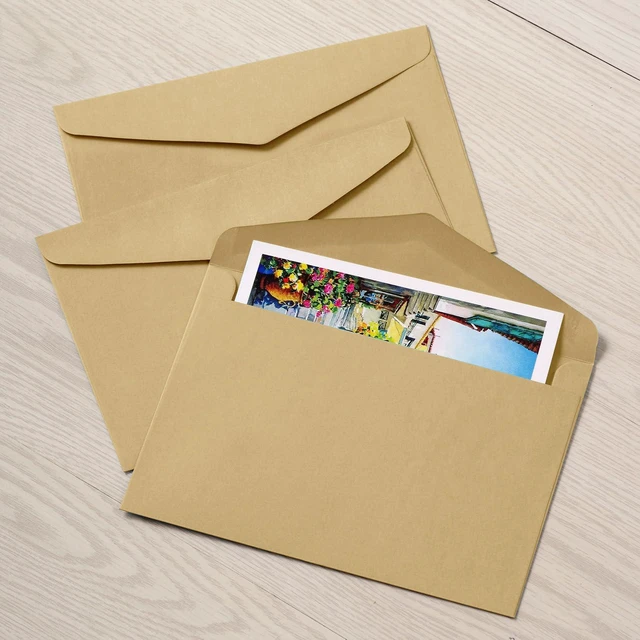 Alt view image 6 of 6 - 50 Pack Kraft Envelopes 5x7 Envelopes A7 Invitation Envelopes | Envelopes for Personalize Gift Cards, Wedding, Baby Shower, Mailing