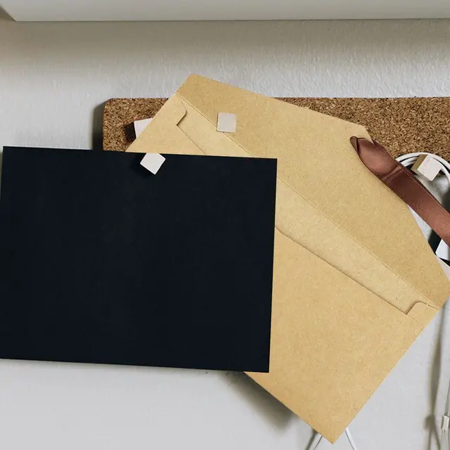 Alt view image 3 of 7 - 10 Pack Kraft Paper Envelopes with Ribbons, Invitation Greeting Envelopes for Festival and Party - Brown