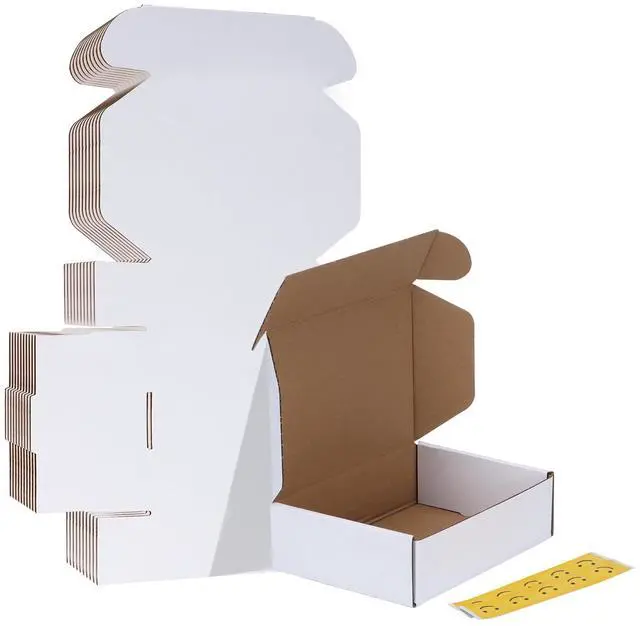 Main image of 10 Pack 7x5x2 Shipping Boxes, White Corrugated Cardboard Box for Mailing, Packaging, Small Business