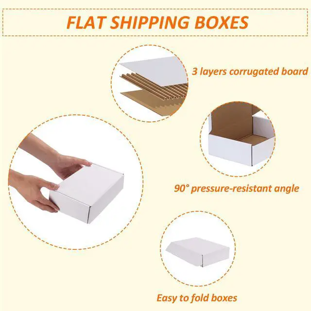 Alt view image 3 of 7 - 10 Pack 7x5x2 Shipping Boxes, White Corrugated Cardboard Box for Mailing, Packaging, Small Business