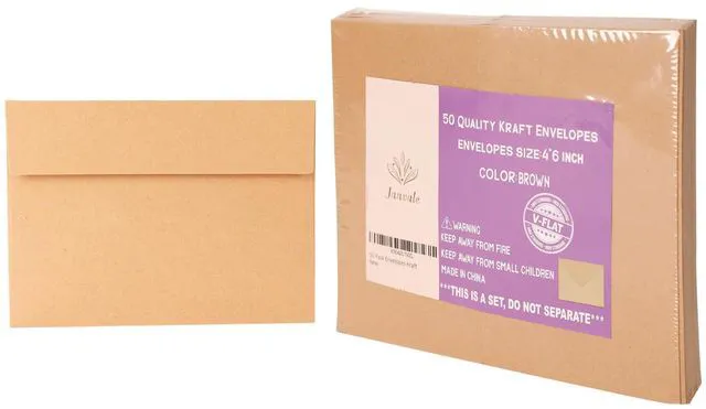 Alt view image 6 of 6 - Paper Envelopes, 50 Pack, 5 x 7 Inch, Brown, A7, Card, Personalize Gift, Wedding, Birthday, Invitations, Postcard