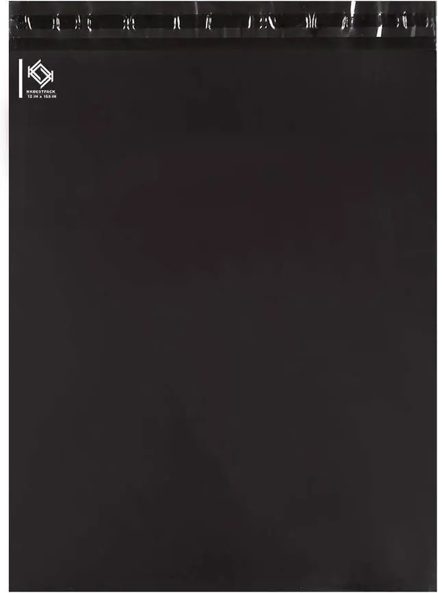 Main image of Black Poly Mailers 12x15.5 in, Shipping Bags, 100 Pcs | Shipping bags for clothes and mailing bags for packing shirts, hoodies, and apparel.