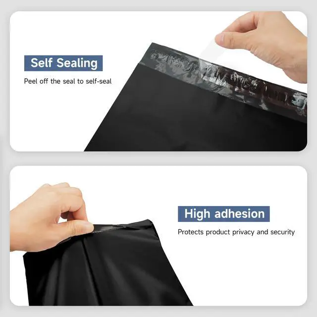 Alt view image 4 of 7 - Black Poly Mailers 12x15.5 in, Shipping Bags, 100 Pcs | Shipping bags for clothes and mailing bags for packing shirts, hoodies, and apparel.