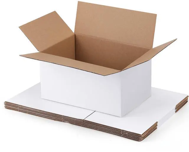 Main image of Small Shipping Boxes 9x6x4 Set of 6 | White Corrugated Cardboard, Box for Packaging Small Business Mailing Moving Gifts Wrap, Easy Assemble