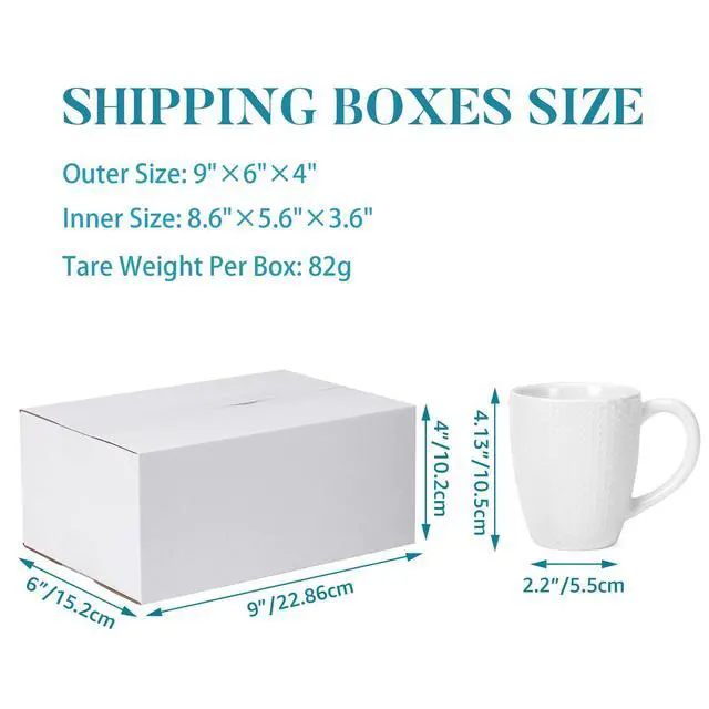 Alt view image 5 of 6 - Small Shipping Boxes 9x6x4 Set of 6 | White Corrugated Cardboard, Box for Packaging Small Business Mailing Moving Gifts Wrap, Easy Assemble