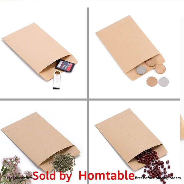 Alt view image 5 of 6 - 100 Pack Small Coin Envelopes Self-Adhesive Kraft Paper 2.25"×3.5" | Seed Envelopes, Mini Parts Storage, For Garden, Office or Wedding Gift