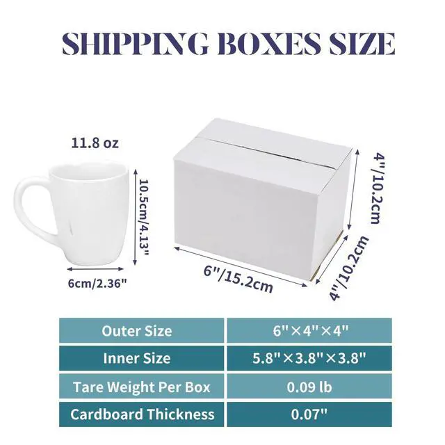 Alt view image 2 of 7 - Small Shipping Boxes 6x4x4 Set of 6 | White Corrugated Cardboard, Box for Packaging Small Business Mailing Moving Gifts Wrap, Easy Assemble