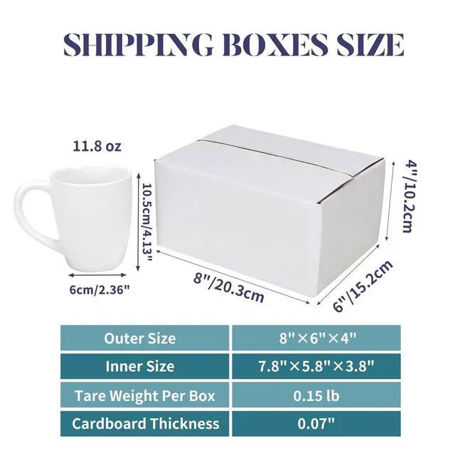 Alt view image 2 of 7 - Small Shipping Boxes 8x6x4 Set of 6 | White Corrugated Cardboard, Box for Packaging Small Business Mailing Moving Gifts Wrap, Easy Assemble