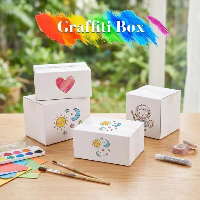 Alt view image 7 of 7 - Small Shipping Boxes 8x6x4 Set of 6 | White Corrugated Cardboard, Box for Packaging Small Business Mailing Moving Gifts Wrap, Easy Assemble