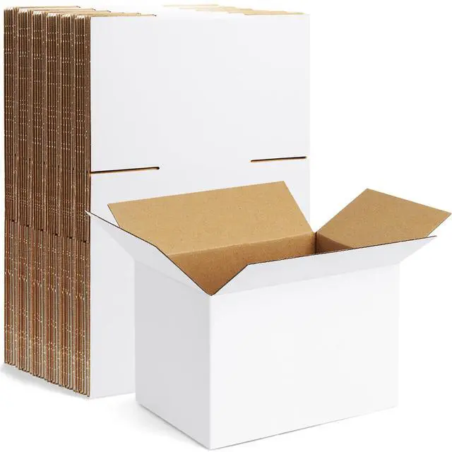 Main image of 6x4x4 Shipping Boxes Small for Packing & Business, 10 Pack, White | Easy Assemble Small Boxes for Shipping, Easy Fold Mailing Boxes, Recyclable Shoe Boxes for Shipping, White Cardboard Boxes