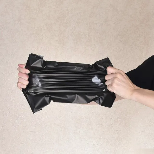 Alt view image 6 of 6 - Black Poly Mailers 10x13 in, Shipping Bags, 100 Pcs | Shipping bags for clothes and mailing envelopes for packing shirts, apparel, and fabric accessories.