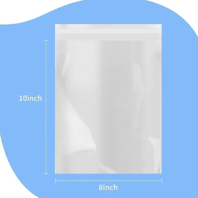Alt view image 2 of 7 - 100 Count - 8" x 10" Self Sealing Cellophane Bags - Clear Cello Resealable Plastic Poly Bags for Art Prints, Packaging, Photo, Jewelry